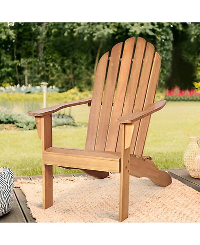 Vebreda Wood Outdoor Adirondack Chair with Ergonomic Design