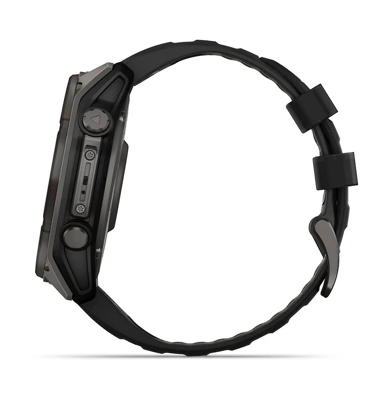 Garmin fenix 8 51mm, Saphire Solar, Outdoor & Fitness Gps Smartwatch, Carbon Gray Titanium Black, Black/Pebble Gray Band, Na