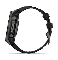 Garmin fenix 8 51mm, Saphire Solar, Outdoor & Fitness Gps Smartwatch, Carbon Gray Titanium Black, Black/Pebble Gray Band, Na