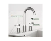 Garmin Bathroom Faucet, Bathroom Sink Faucet, 8 Inch Bathroom Faucet for Sink 3 Hole with Stainless Steel Pop-up Drain for Your Bathroom