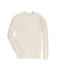 Hope & Henry Men's Crew Neck Herringbone Detail Sweater