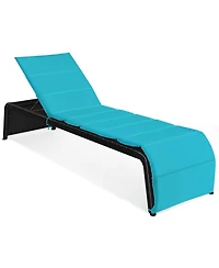 Inolait Adjustable Patio Rattan Lounge Chair with Cushioned