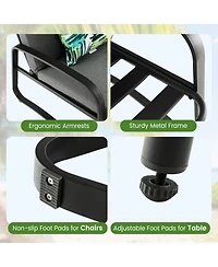 Inolait 3 Pieces Patio Bistro Conversation Set with Waterproof Dpc Tabletop