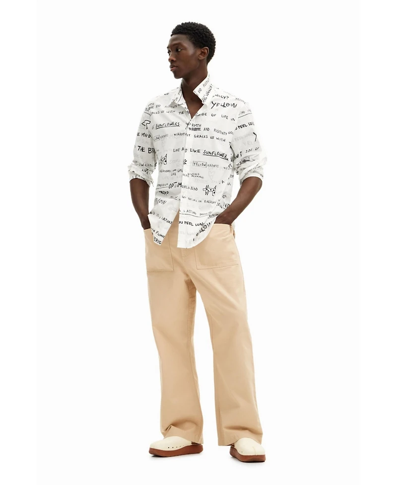 Desigual Men's Long-sleeve shirt with lettering