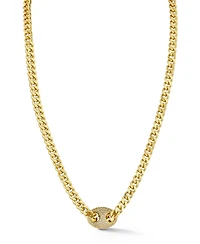 Rachel Zoe Gold Plated Pave Mariner Curb Chain Necklace