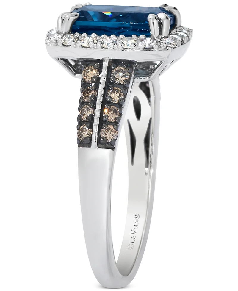 Le Vian London Blue Topaz (2-1/5 ct. t.w.) & Diamond (3/8 ct. t.w.) Statement Ring in 14k White Gold