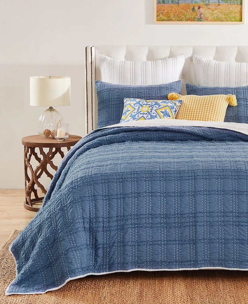 Greenland Home Fashions Portofino Ruffled 3-Pc. Quilt Set, King