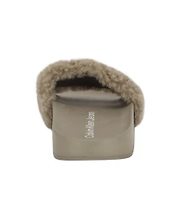 Calvin Klein Women's Amaya Fuzzy Slide Sandals