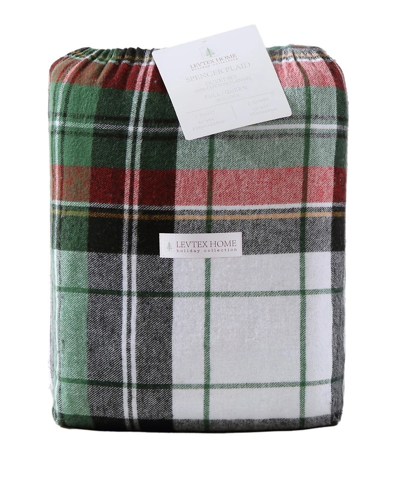 Levtex Spencer Plaid Flannel 3-Pc. Comforter Set, King/California King