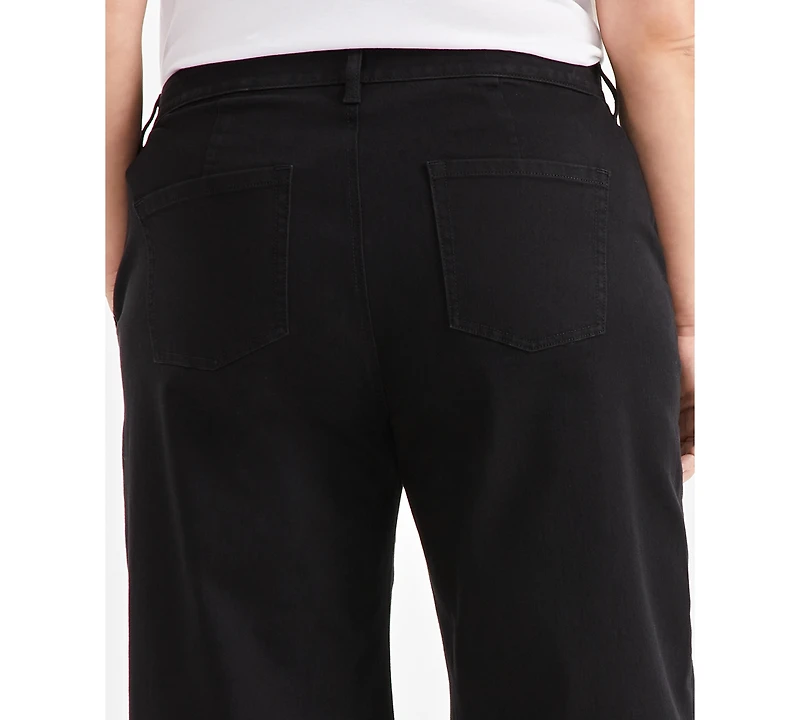 Style & Co Plus Wide-Leg Cropped Jeans, Exclusively at Macy's
