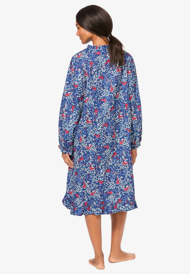 Only Neccessities Women's Cotton Flannel Print Short Gown