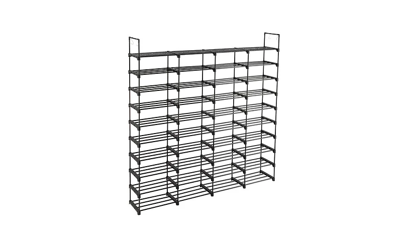 10-Tier Shoe Rack Organizer – Stackable Shoe Storage Shelf for 80 Pairs, Ideal for Entryway or Closet