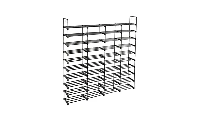 10-Tier Shoe Rack Organizer – Stackable Shoe Storage Shelf for 80 Pairs, Ideal for Entryway or Closet