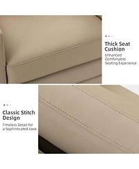 Hulala Home Jorge Contemporary Classic 28.74'' Wide Genuine Leather Swivel Chair