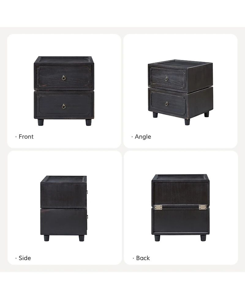 Hulala Home Scipione Transitional 2 - Drawer Nightstand with Multiple Configurations