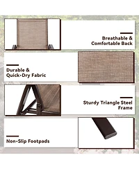 Sugift 2 Pieces Patio Outdoor Dining Chair with Armrest