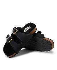 Fireside by Dearfoams Women's Tamworth Genuine Shearling Double Band Sandal