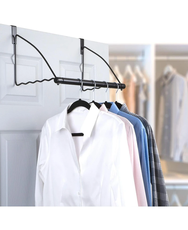 Florida Brands Over The Door Hanger Expandable Rod for Clothes, Towels.