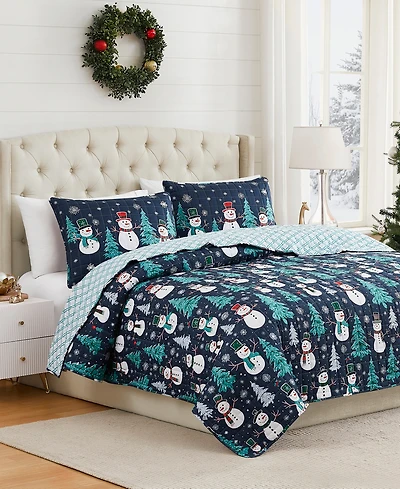 Avanti Snowman Reversible 2-Pc. Quilt Set, Twin