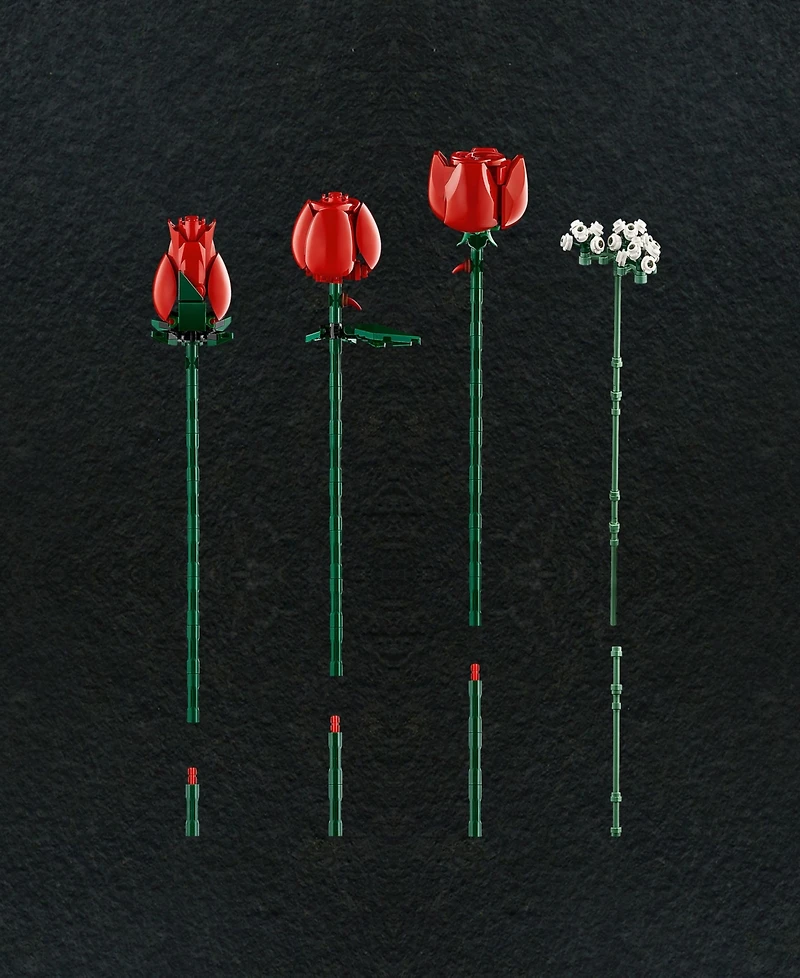 Lego Icons Bouquet of Roses Build and Display Set 10328, 822 Pieces