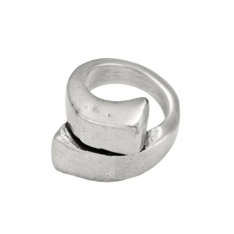 UNOde50 Sterling Silver Spiral Shape Metal Clad Ring