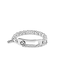 UNOde50 Sterling Silver Beads Central Link with crystal Metal Alloy Elastic Bracelet