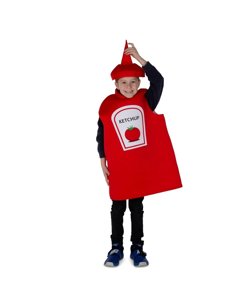 Dress Up America Ketchup Bottle Tunic & Hat Costume Set - Kids Girls & Boys