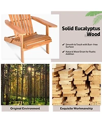 Vebreda Eucalyptus Chair Foldable Outdoor Wood Lounger Chair