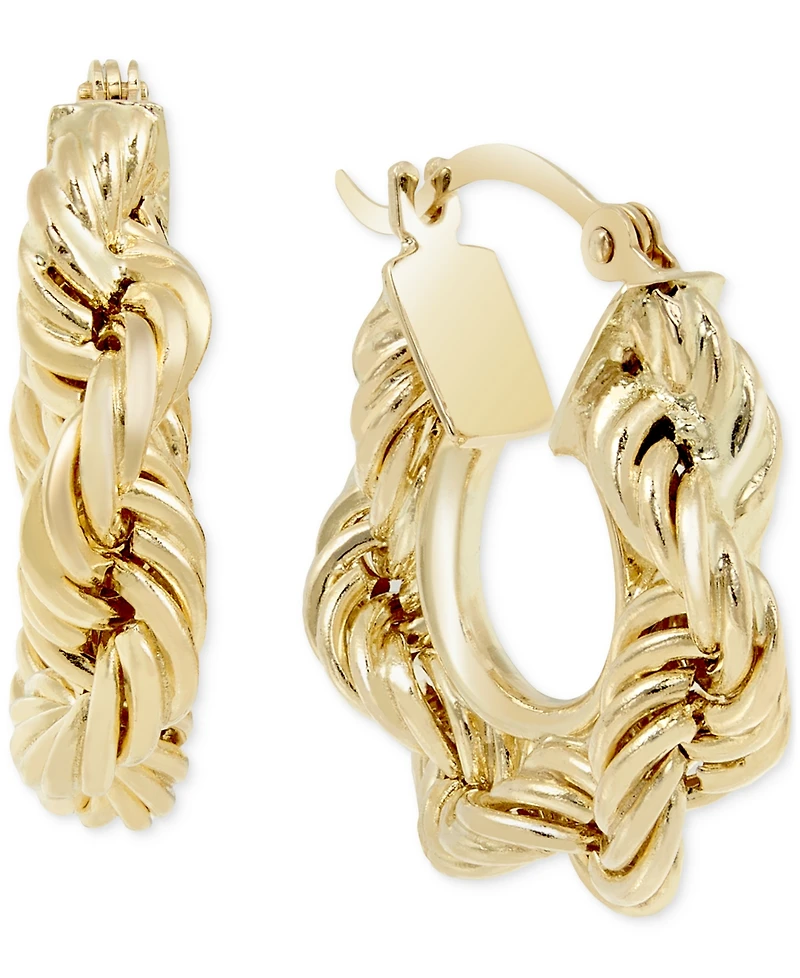 Macy's Chunky Rope Chain Hoop Earrings in 10k Gold