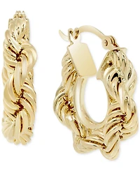 Macy's Chunky Rope Chain Hoop Earrings in 10k Gold