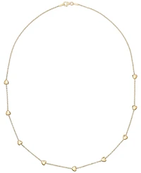 Macy's Polished Puffed Heart 18" Station Necklace in 10k Yellow Gold