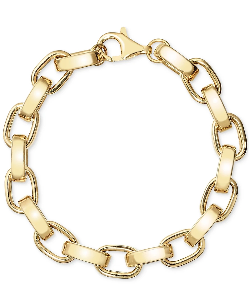 Macy's Polished Rolo Link Bracelet in 14k Gold Over Sterling Silver Made in Italy