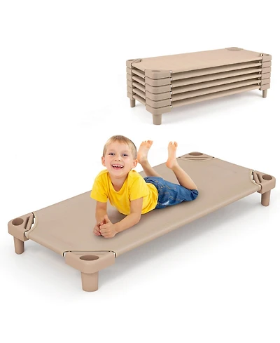Pack of 6 Kids Stackable Naptime Cot 52" L x 23" W Daycare Rest Mat