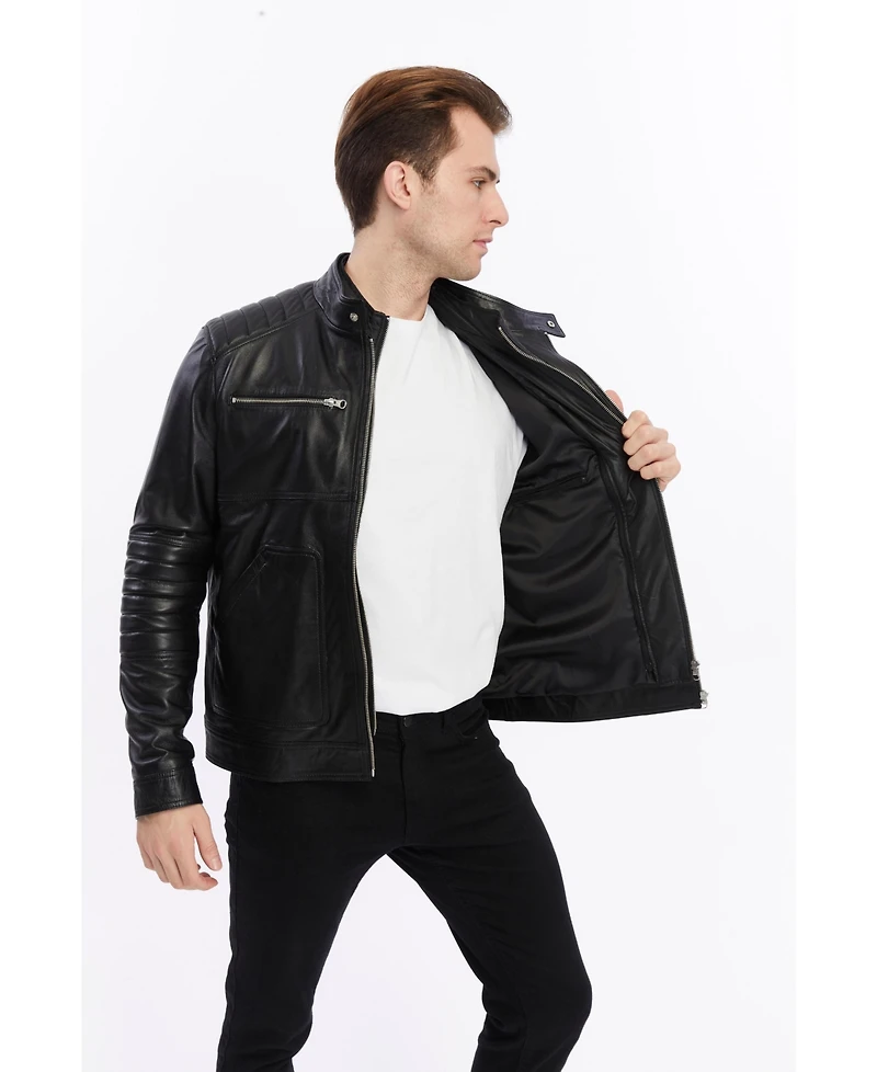 Furniq Uk Men's Genuine Leather Jacket