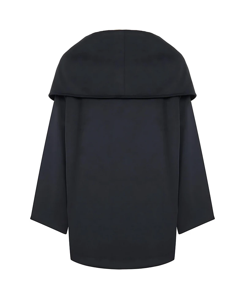 Nocturne Women's Draped Coat with Front Tie Detail