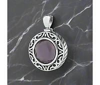 Stainless Steel Royal Gem Cremation 3/4 inch Pendant with 18 inch Necklace