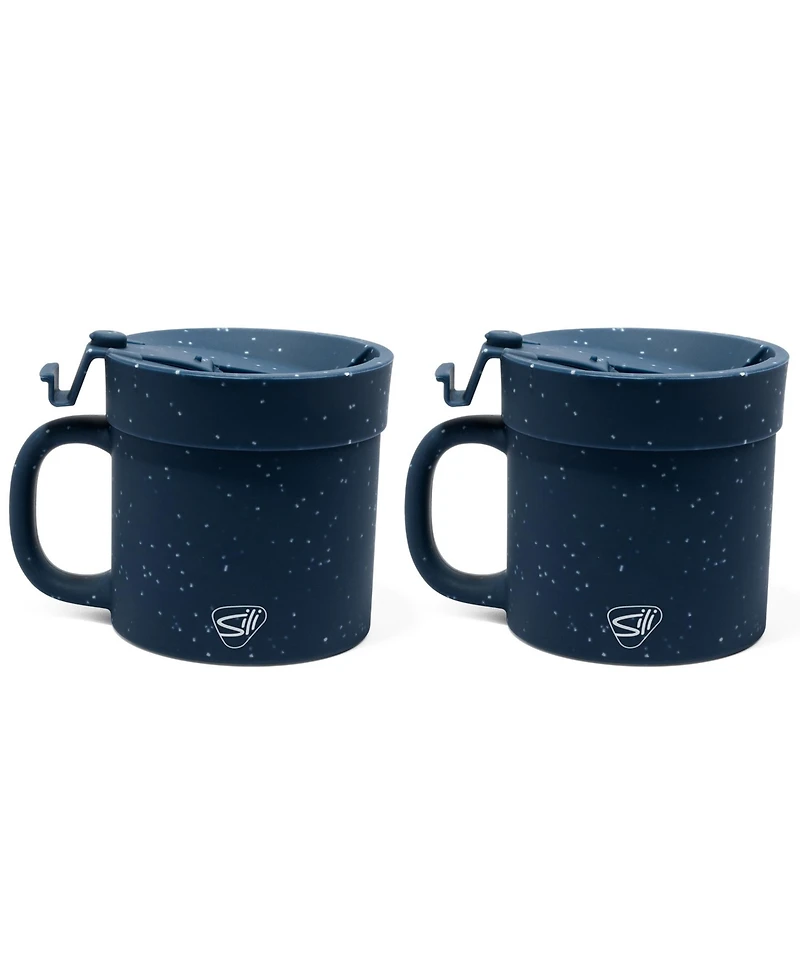 Coffee Mug w/ Lid: 16oz: 2 pk - Speckled Blue