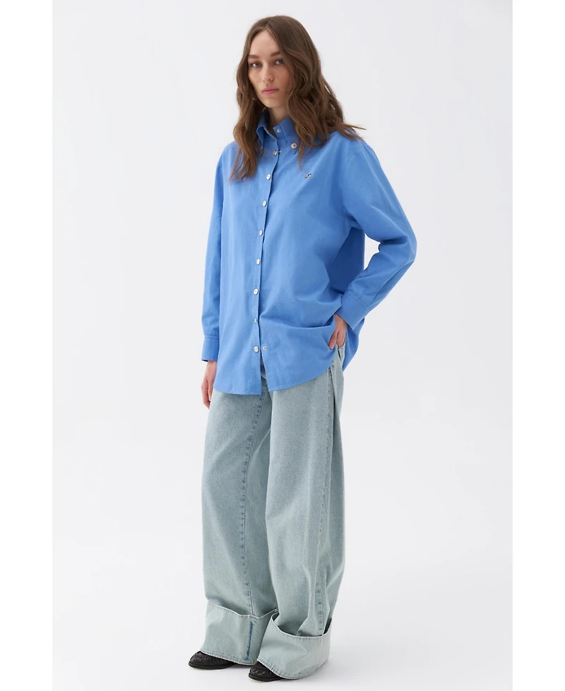 Nocturne Women's Oversized Button-Up Shirt