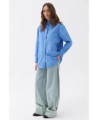 Nocturne Women's Oversized Button-Up Shirt