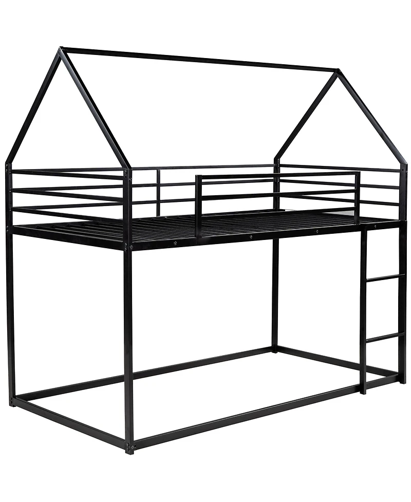 Streamdale Twin Over House Bunk Bed With Built-In Ladder