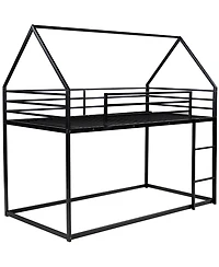 Streamdale Twin Over House Bunk Bed With Built-In Ladder