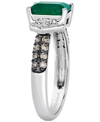 Le Vian Emerald (1 ct. t.w.), Vanilla Diamond (1/10 ct. t.w.) & Chocolate Diamond (1/4 ct. t.w.) Ring in 14k White Gold