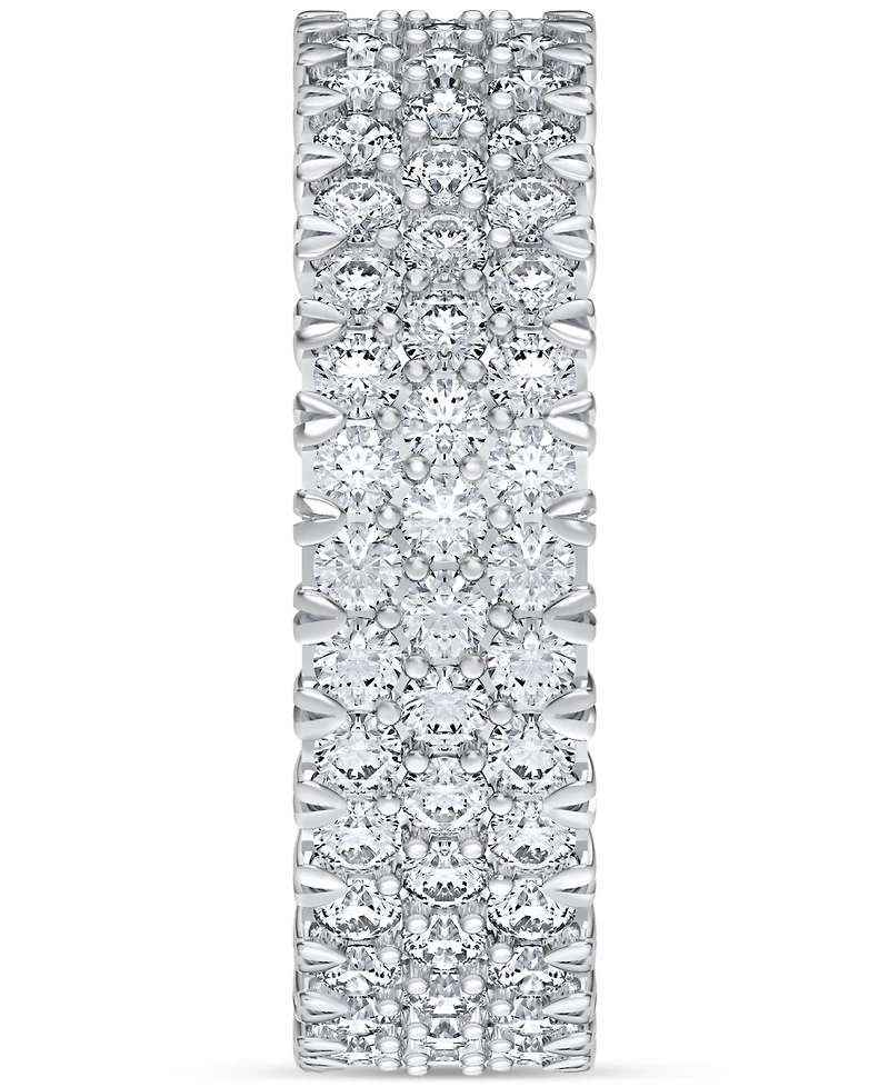 Diamond Three-Row Eternity Ring (3 ct. t.w.) Platinum, 14k White Gold, or Rose Gold