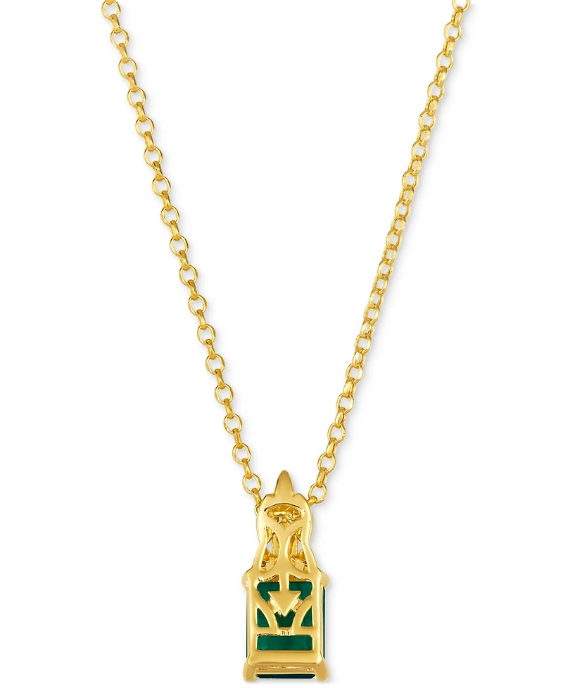 Le Vian New Emerald (1-1/5 ct. t.w.) & Diamond (1/10 ct. t.w.) 19" Pendant Necklace in 14k Yellow Gold