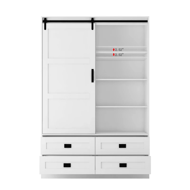 Streamdale Furniture Tall Bedroom Armoire Wardrobe Closet with Barn Door