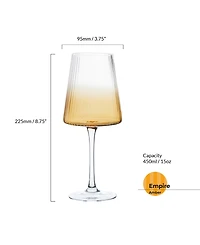 Anton Studio Designs Empire Wine Glasses Amber, Set of 2