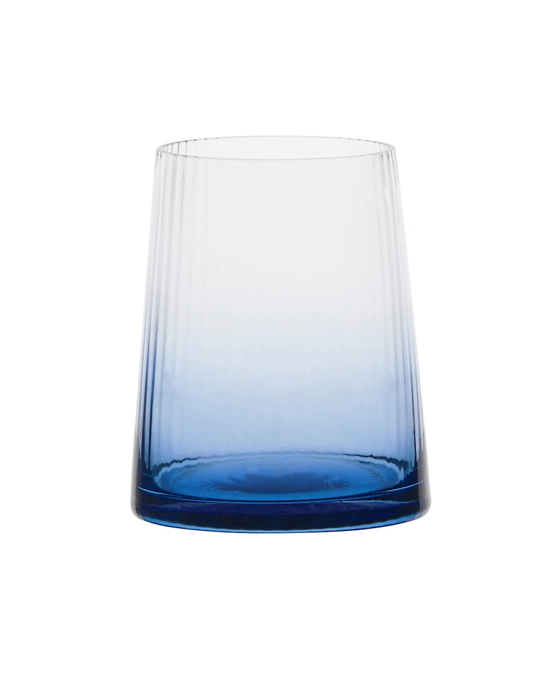 Anton Studio Designs Empire Blue Double Old Fashioned Tumblers, Set of 2