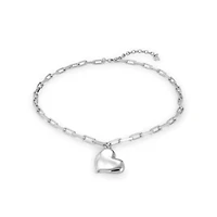 UNOde50 Sterling Silver-Plated Metal Alloy Medium Size Heart Necklace