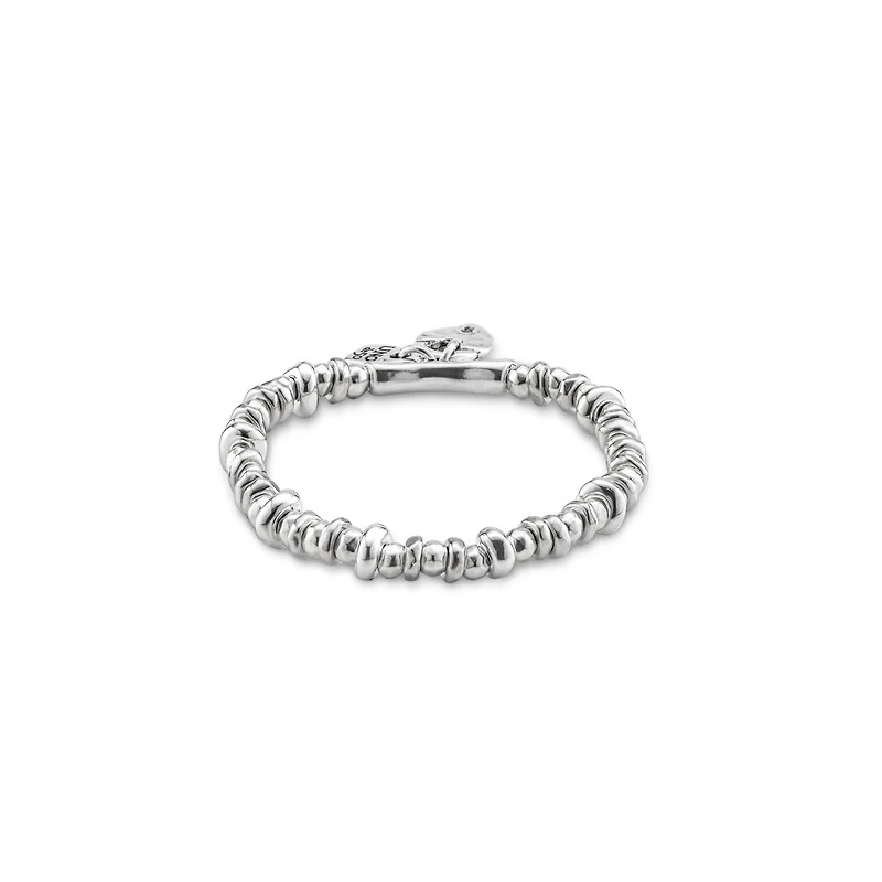 UNOde50 Sterling Silver Heart Padlock Metal Clad Bracelet