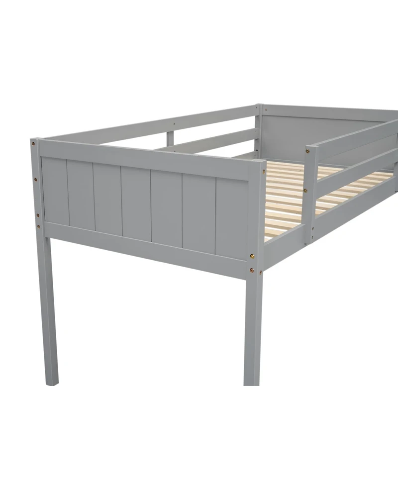 Streamdale Twin Wood Loft Bed with Reversible Ladder